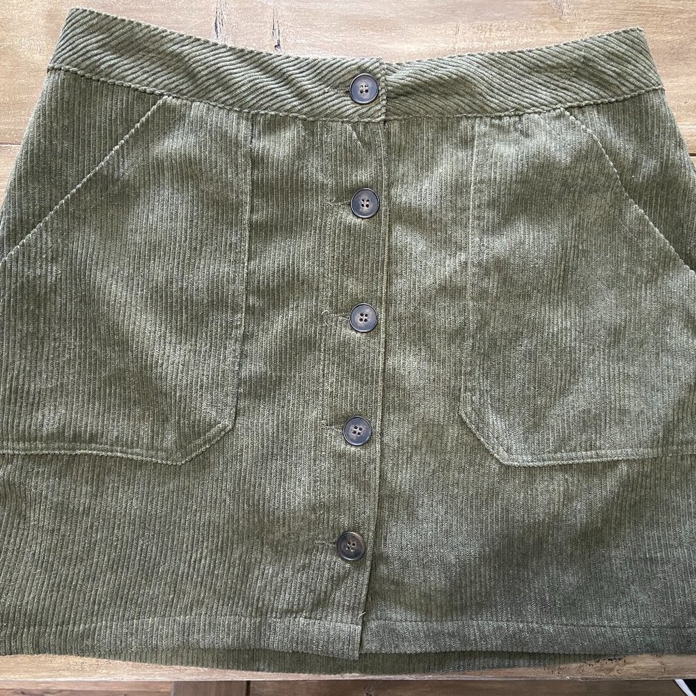 Green Corduroy Skirt